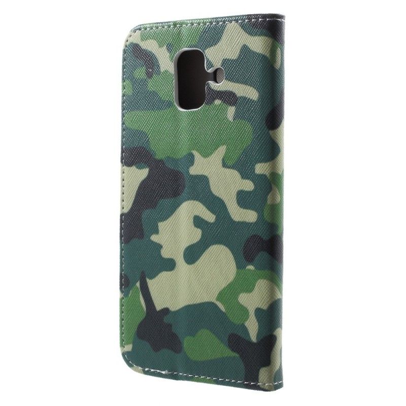 Flip Cover Læder for Samsung Galaxy A6 Militær Camouflage