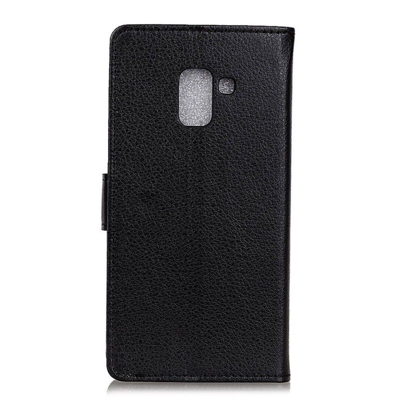 Flip Cover Læder for Samsung Galaxy A6 Sort Lædereffekt