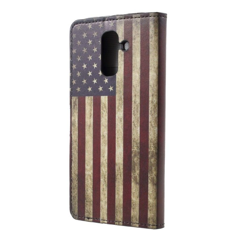 Flip Cover Læder for Samsung Galaxy A6 Usa Flag