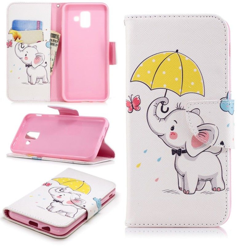 Flip Cover Læder Samsung Galaxy A6 Baby Elefant