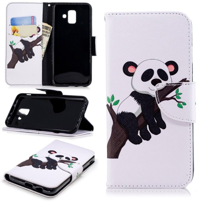 Flip Cover Læder Samsung Galaxy A6 Doven Panda