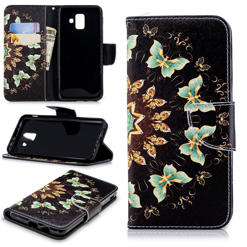 Flip Cover Læder Samsung Galaxy A6 Sommerfuglemandala