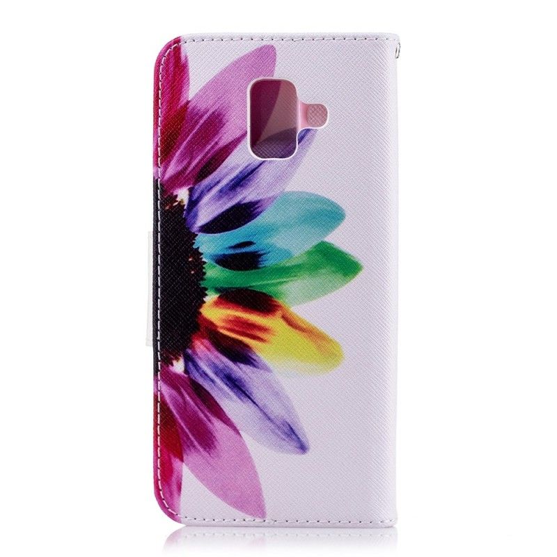 Flip Cover Samsung Galaxy A6 Mobilcover Akvarelblomst