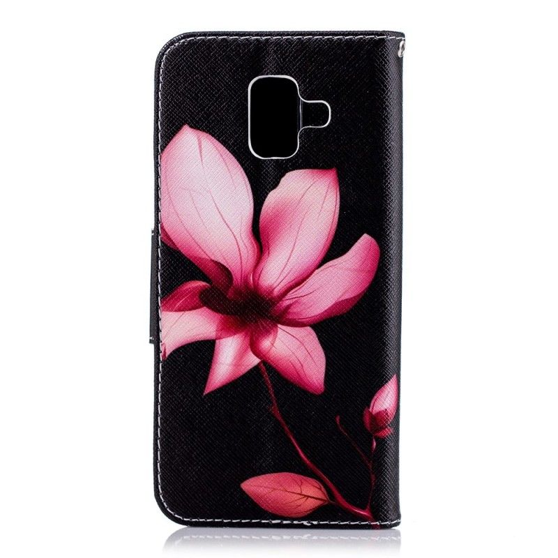 Flip Cover Samsung Galaxy A6 Mobilcover Lyserød Blomst