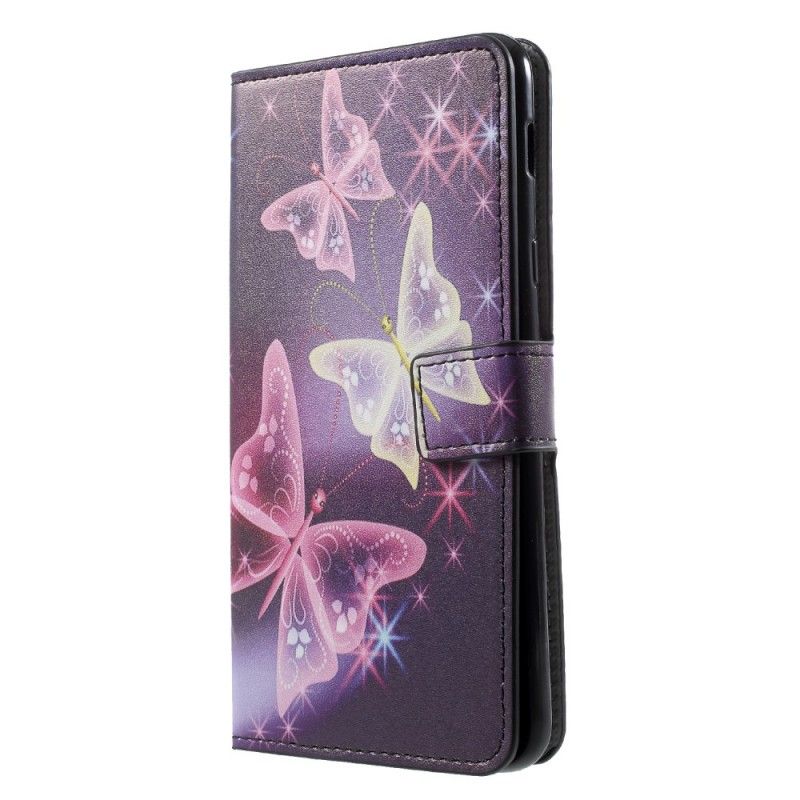 Flip Cover Samsung Galaxy A6 Sort Sommerfugle Og Blomster