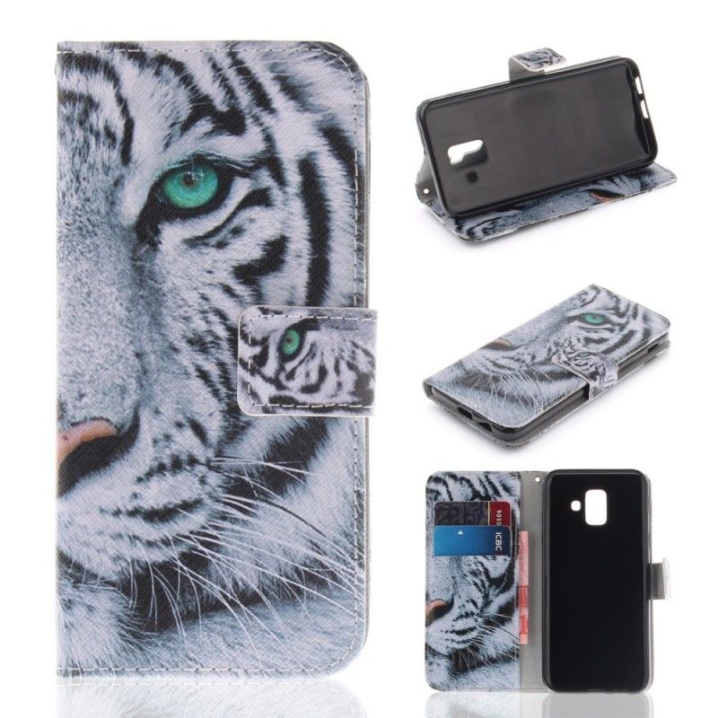 Flip Cover Samsung Galaxy A6 Tiger Ansigt