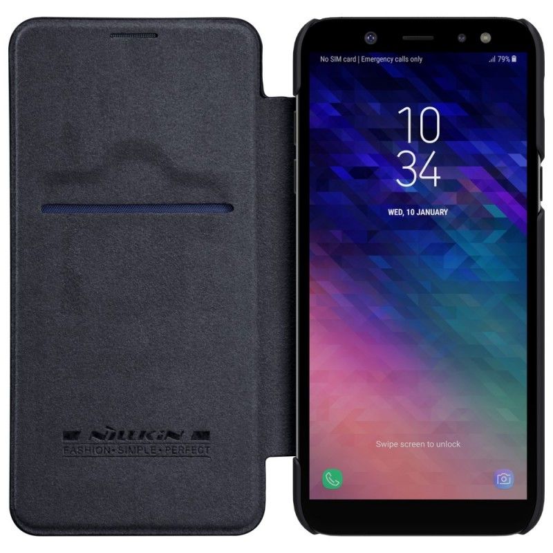 Læder Cover Samsung Galaxy A6 Rød Nillkin Qin-Serie