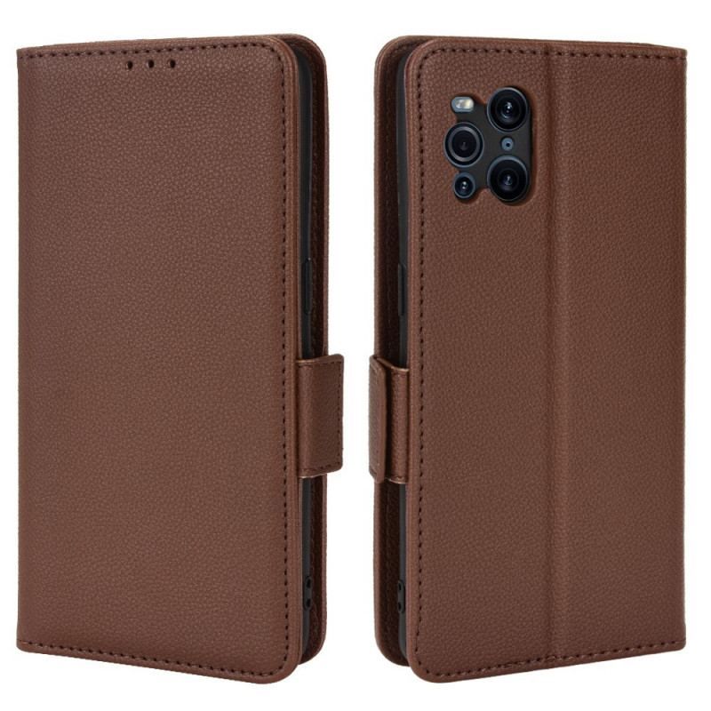 Læder Cover Oppo Find X3 Pro Flip Cover Flap Dobbelt Litchi Nye Farver