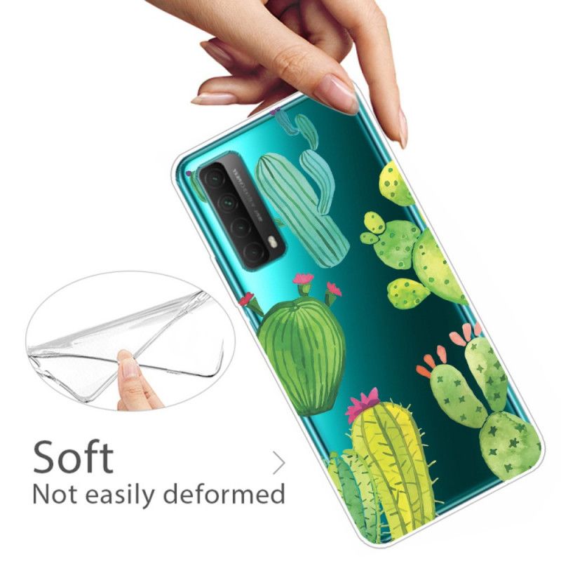 Cover for Huawei P Smart 2021 Akvarel Kaktus