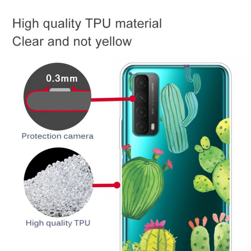 Cover for Huawei P Smart 2021 Akvarel Kaktus