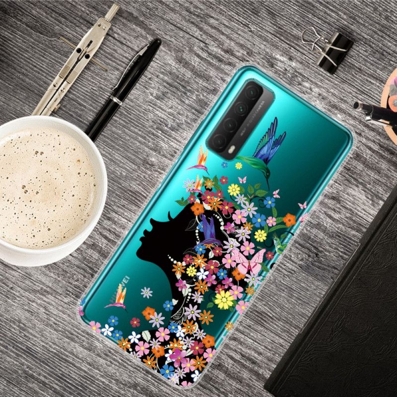 Cover Huawei P Smart 2021 Gennemsigtig Blomsterpige