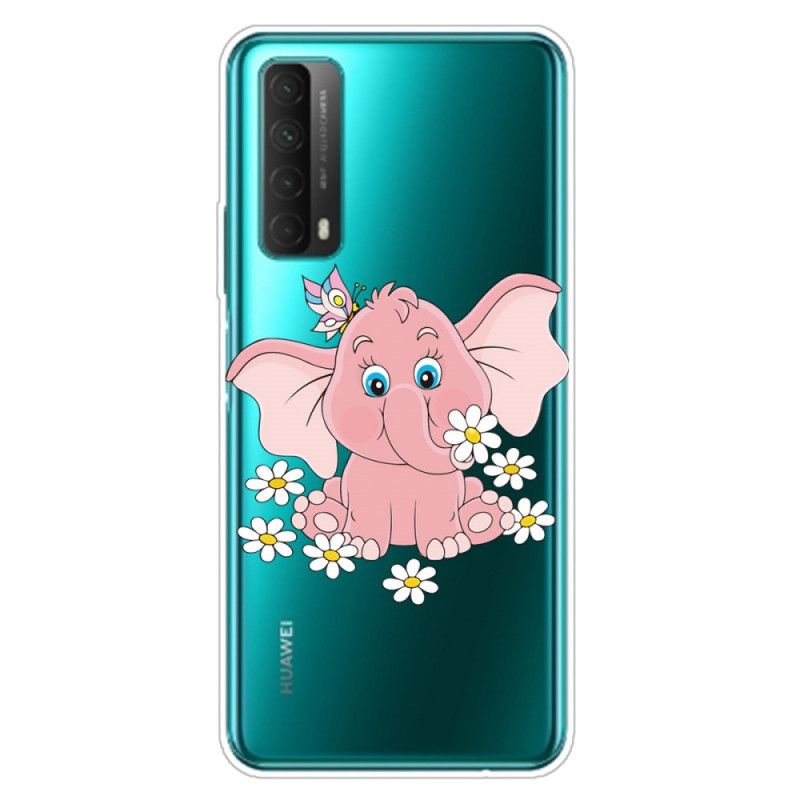 Cover Huawei P Smart 2021 Gennemsigtig Lyserød Elefant