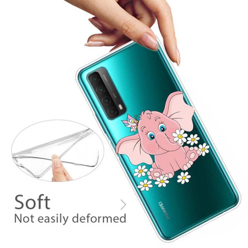 Cover Huawei P Smart 2021 Gennemsigtig Lyserød Elefant