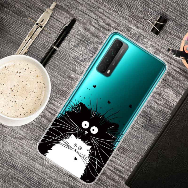 Cover Huawei P Smart 2021 Gennemsigtige Overraskede Katte