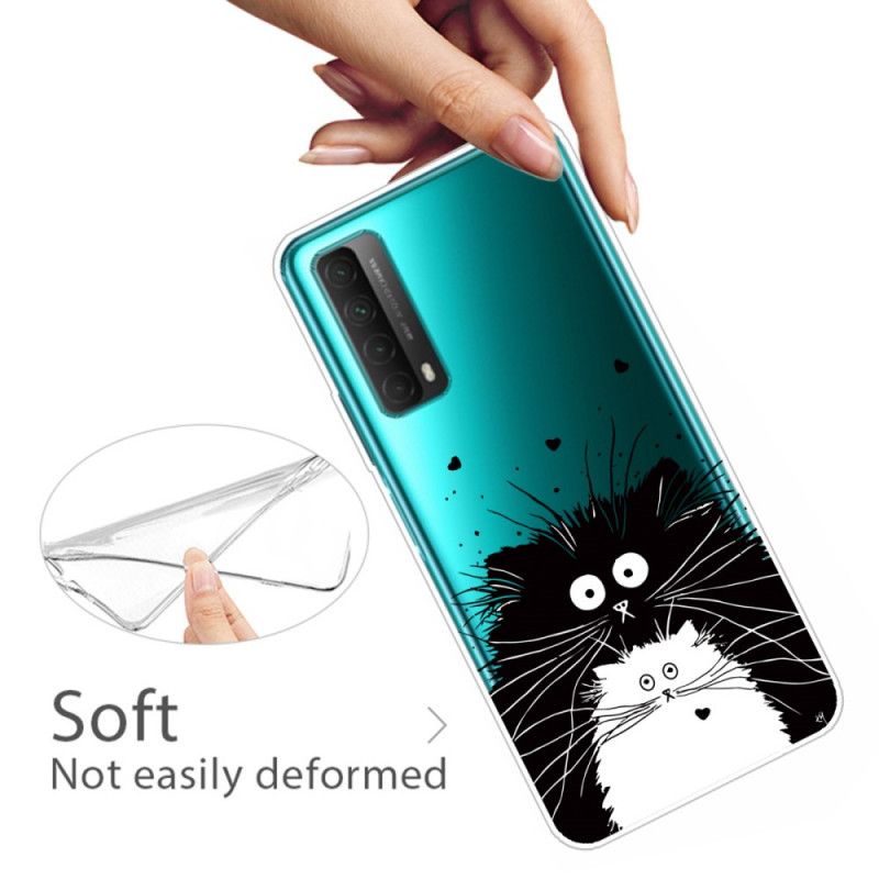 Cover Huawei P Smart 2021 Gennemsigtige Overraskede Katte