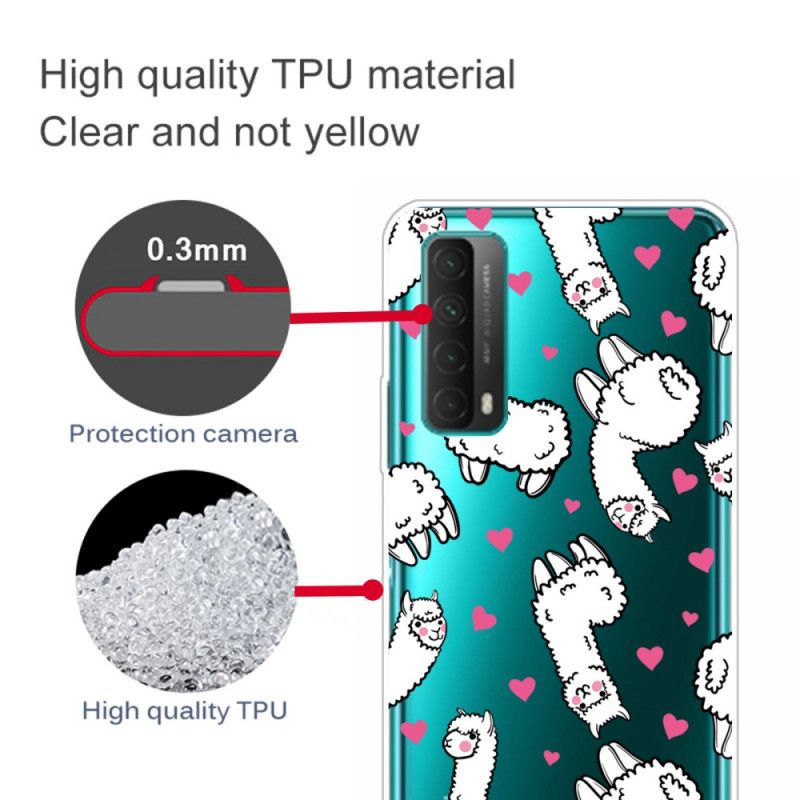 Cover Huawei P Smart 2021 Gennemsigtige Sjove Lamaer