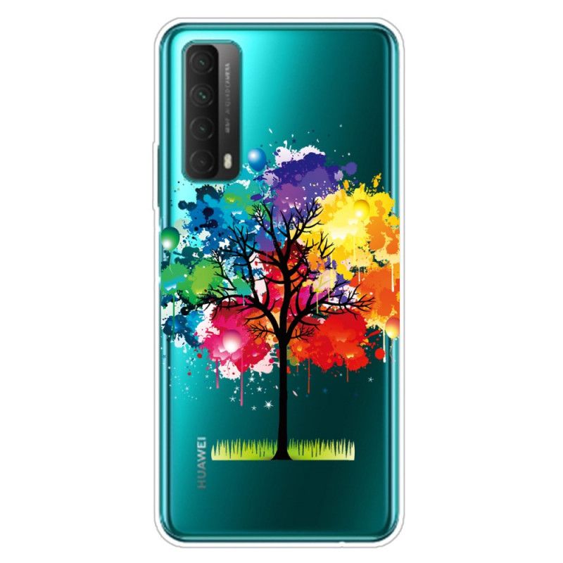 Cover Huawei P Smart 2021 Gennemsigtigt Akvareltræ Original