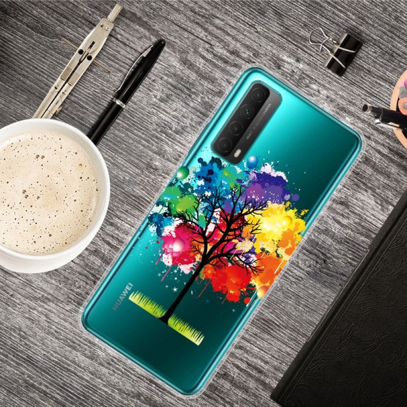 Cover Huawei P Smart 2021 Gennemsigtigt Akvareltræ Original