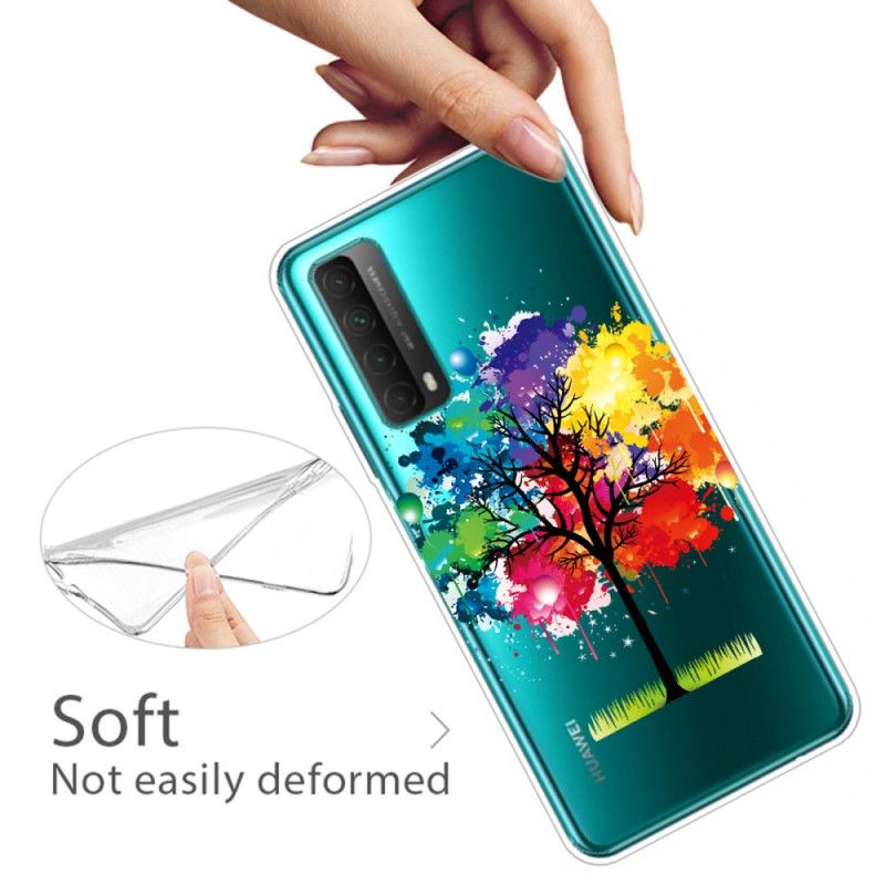 Cover Huawei P Smart 2021 Gennemsigtigt Akvareltræ Original