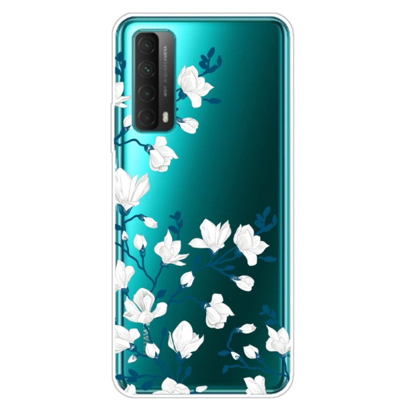 Cover Huawei P Smart 2021 Hvide Blomster Beskyttelse