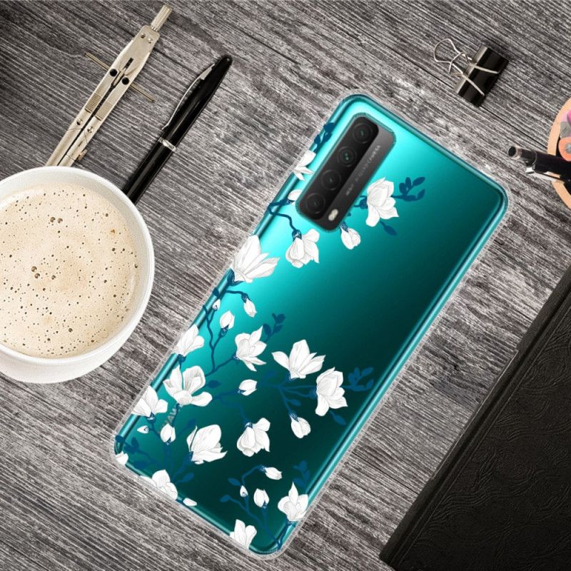 Cover Huawei P Smart 2021 Hvide Blomster Beskyttelse