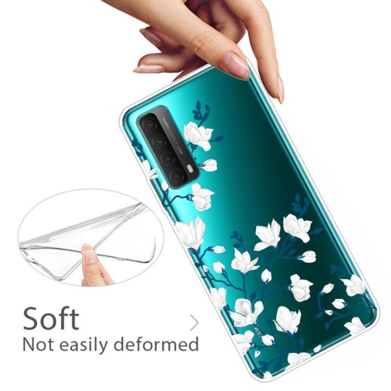 Cover Huawei P Smart 2021 Hvide Blomster Beskyttelse