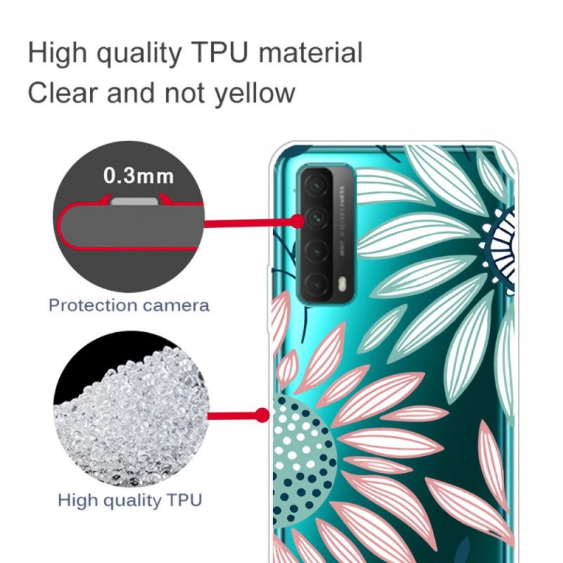 Cover Huawei P Smart 2021 Lyserød Blomster Beskyttelse