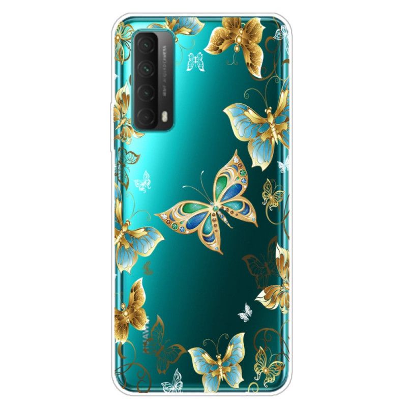 Cover Huawei P Smart 2021 Mørkeblå Sommerfugle