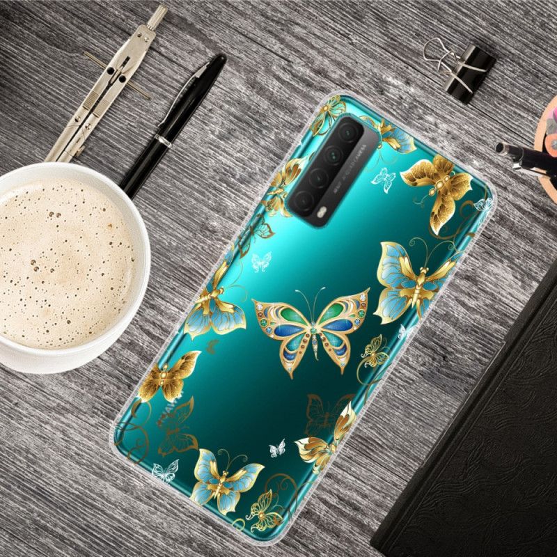 Cover Huawei P Smart 2021 Mørkeblå Sommerfugle