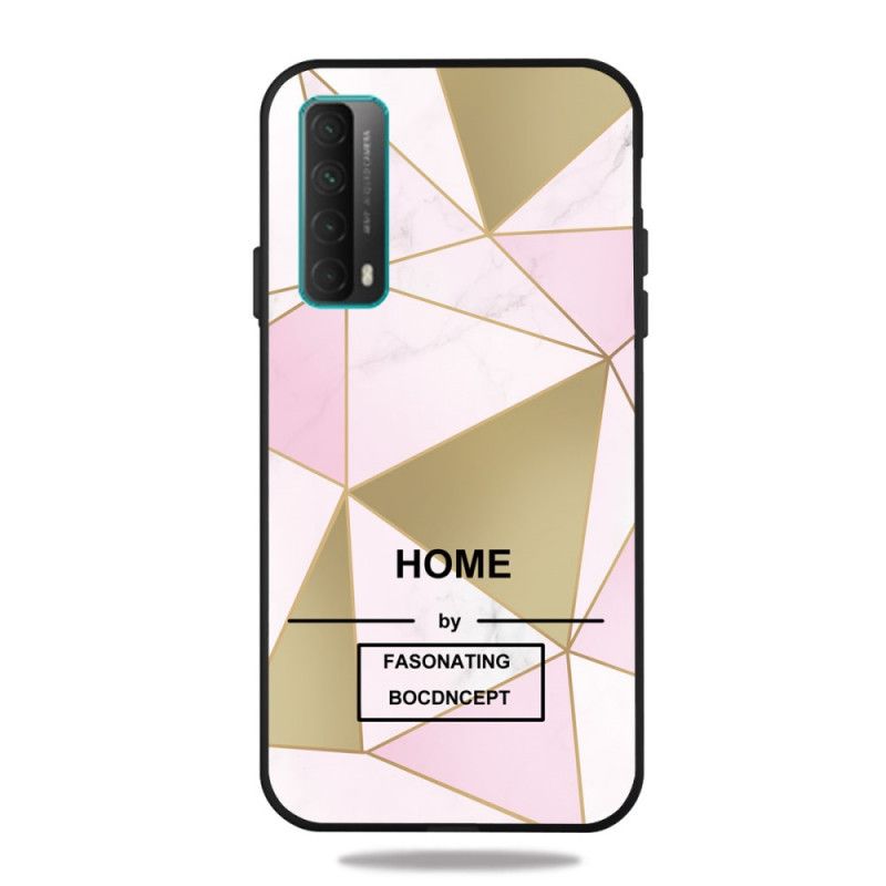 Cover Huawei P Smart 2021 Pink Meddelelse Om Marmorgeometri