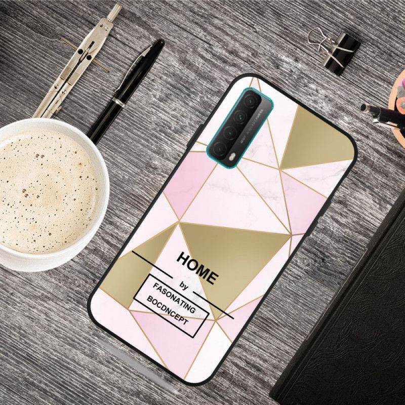 Cover Huawei P Smart 2021 Pink Meddelelse Om Marmorgeometri