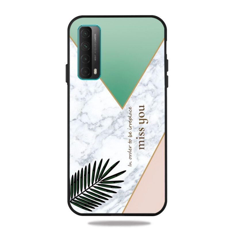 Cover Huawei P Smart 2021 Pink Meddelelse Om Marmorgeometri