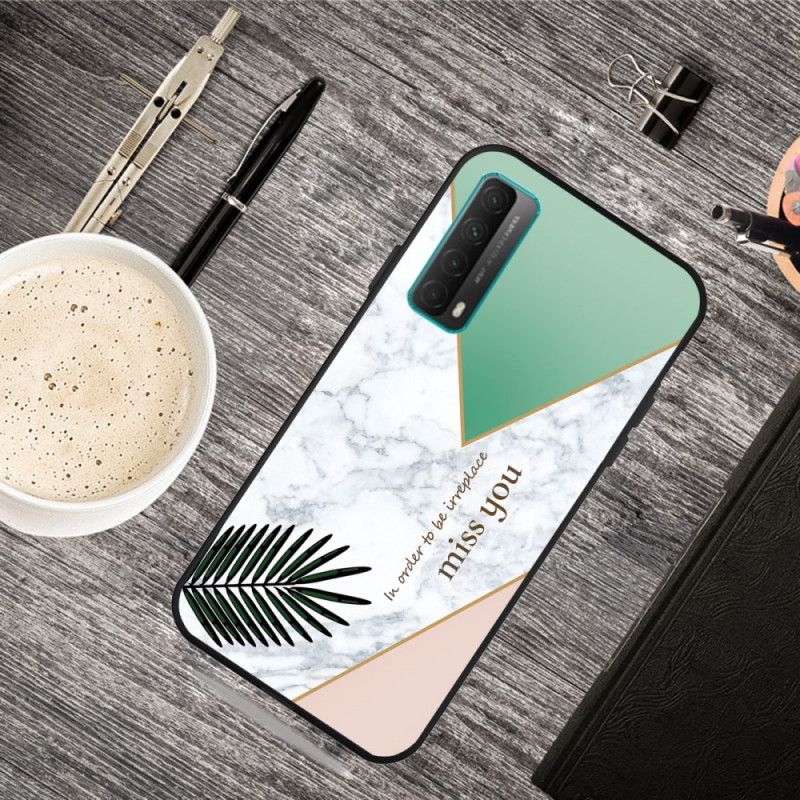 Cover Huawei P Smart 2021 Pink Meddelelse Om Marmorgeometri