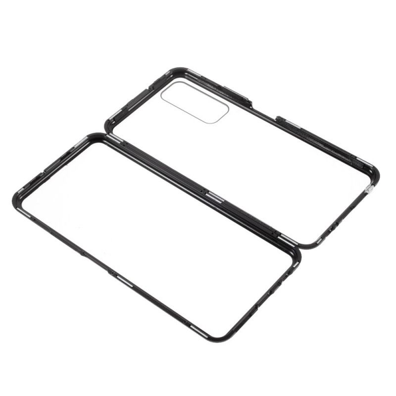 Cover Huawei P Smart 2021 Rød Hærdet Glas Og Metal Foran Og Bag