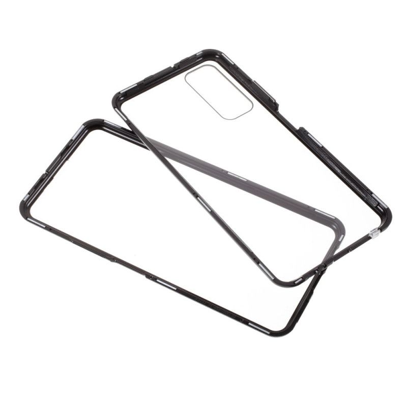 Cover Huawei P Smart 2021 Rød Hærdet Glas Og Metal Foran Og Bag