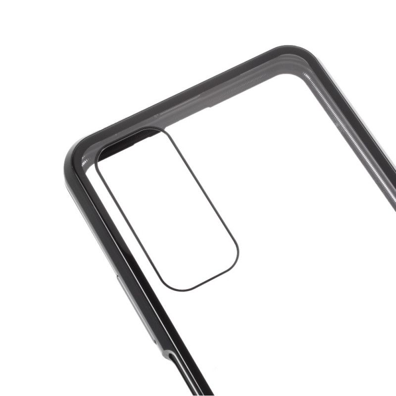 Cover Huawei P Smart 2021 Rød Hærdet Glas Og Metal Foran Og Bag