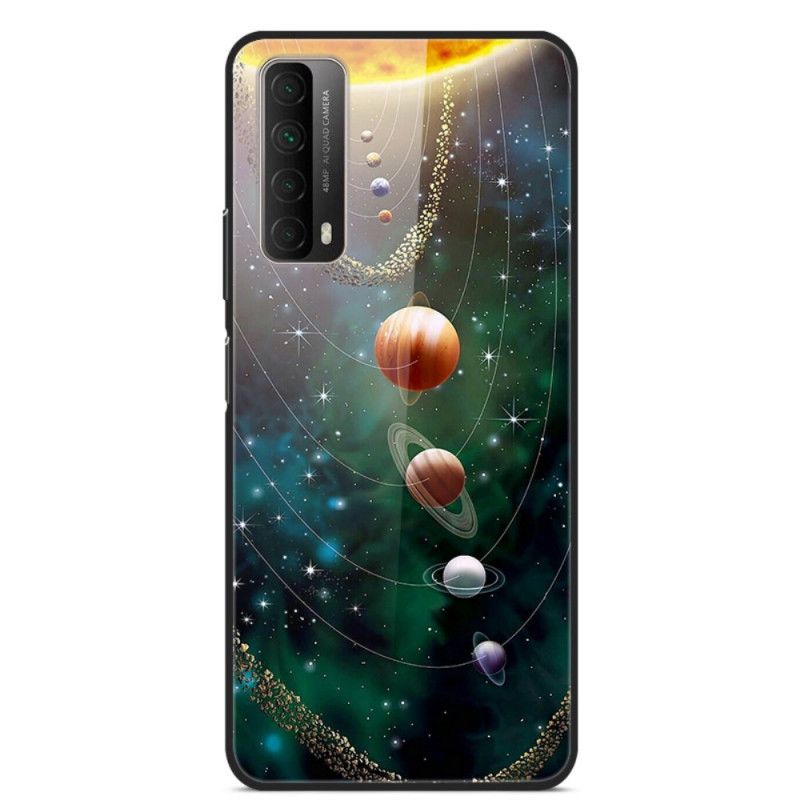 Cover Huawei P Smart 2021 Solsystemets Planet Hærdet Glas Beskyttelse