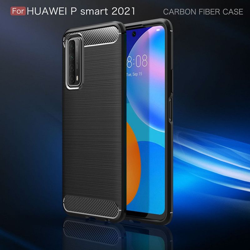 Cover Huawei P Smart 2021 Sort Børstet Kulfiber