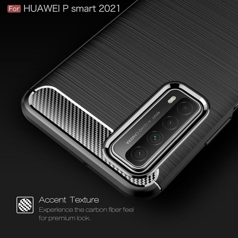 Cover Huawei P Smart 2021 Sort Børstet Kulfiber