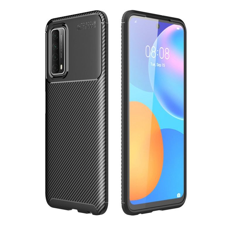 Cover Huawei P Smart 2021 Sort Fleksibel Kulfibertekstur