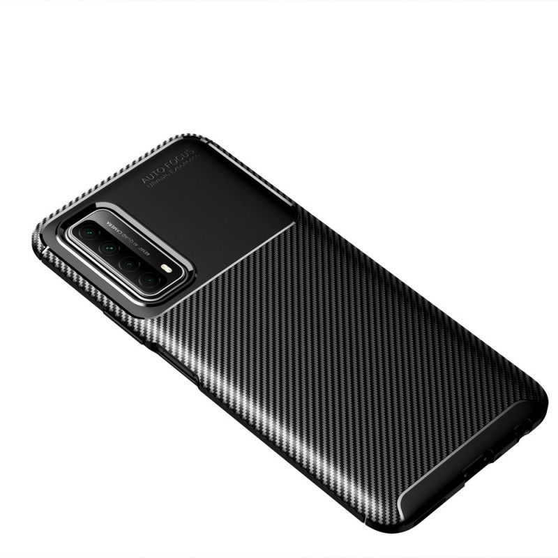 Cover Huawei P Smart 2021 Sort Fleksibel Kulfibertekstur