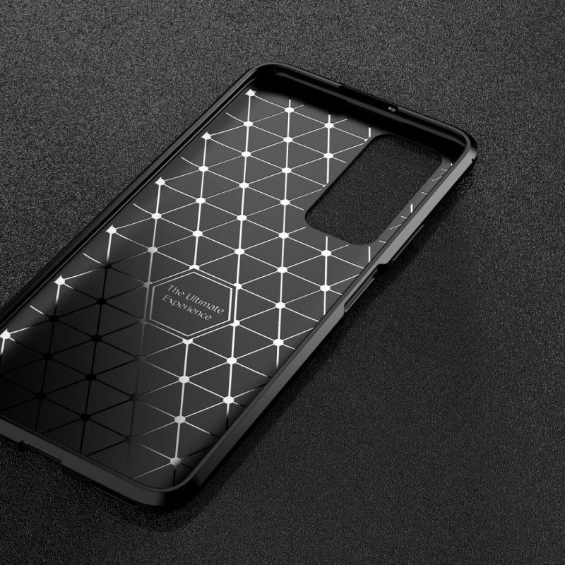 Cover Huawei P Smart 2021 Sort Fleksibel Kulfibertekstur