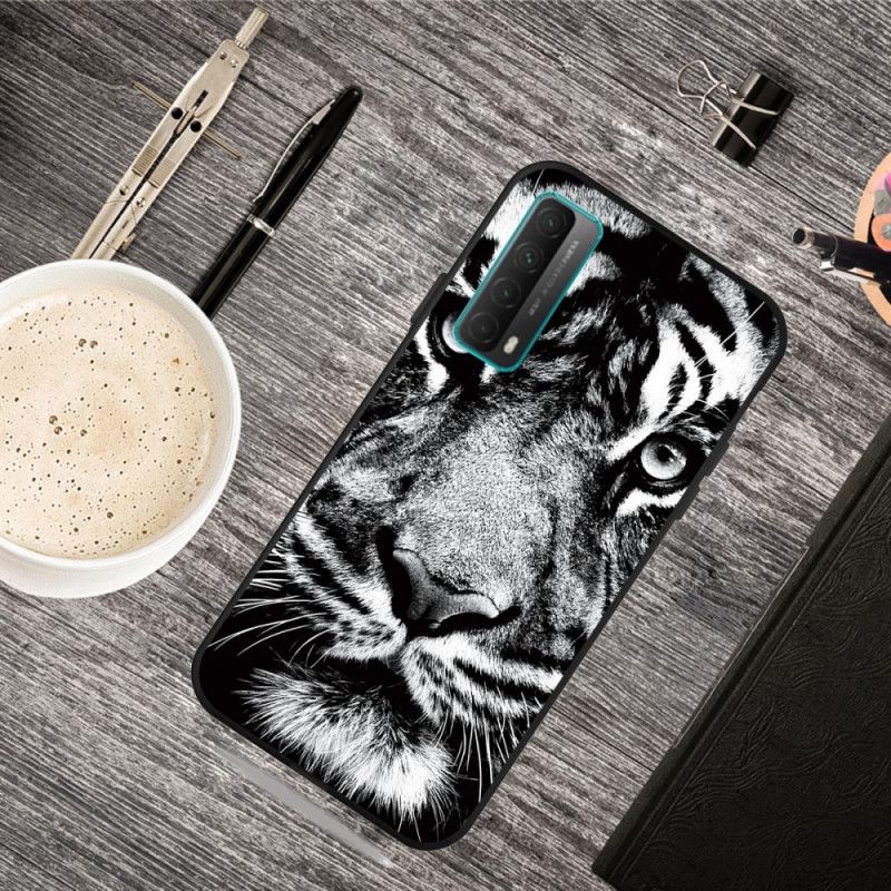 Cover Huawei P Smart 2021 Sort Og Hvid Tiger