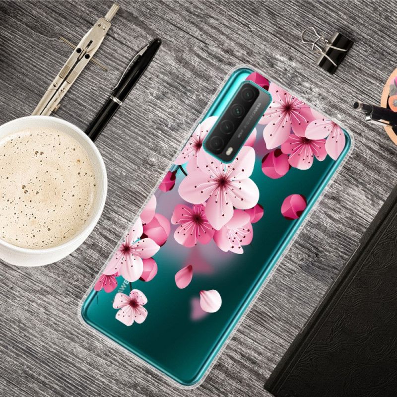 Cover Huawei P Smart 2021 Store Lyserøde Blomster