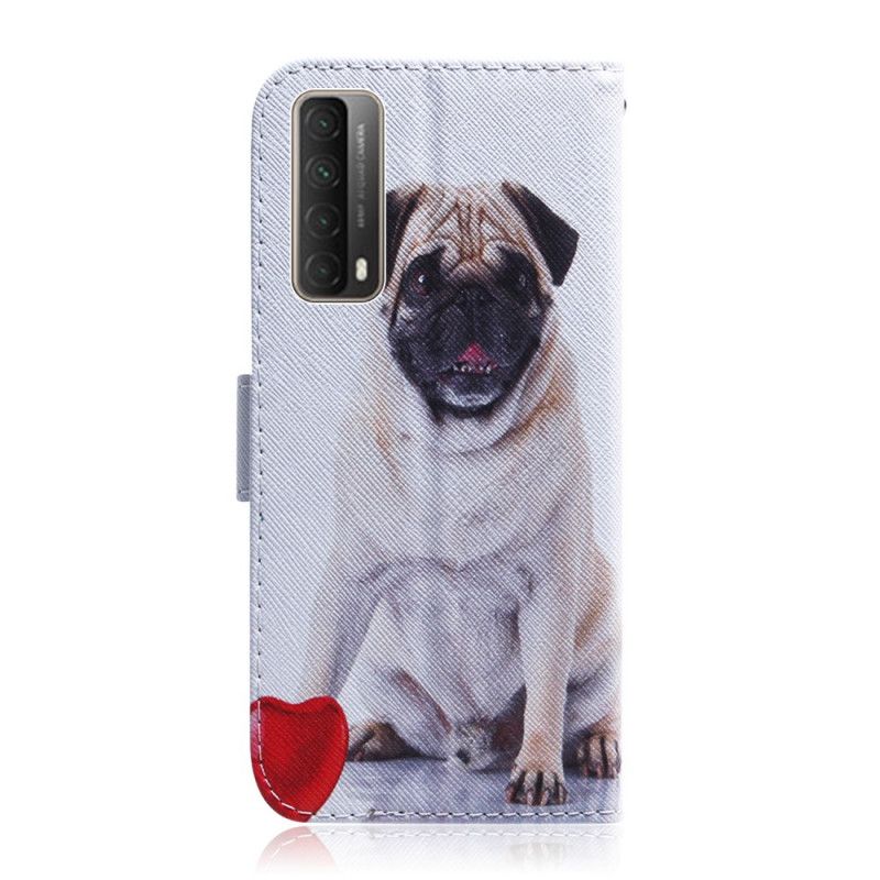 Flip Cover Læder for Huawei P Smart 2021 Mops Hund