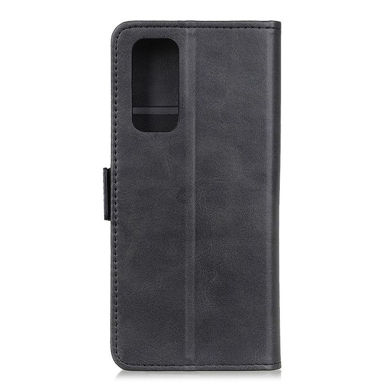 Flip Cover Læder for Huawei P Smart 2021 Sort Dobbelt Flap