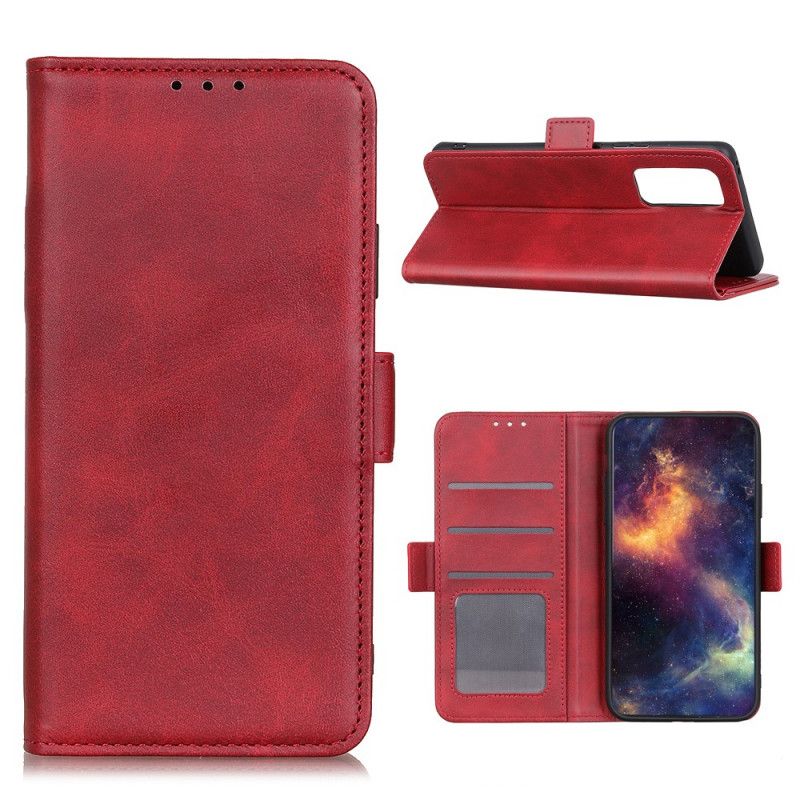 Flip Cover Læder for Huawei P Smart 2021 Sort Dobbelt Flap