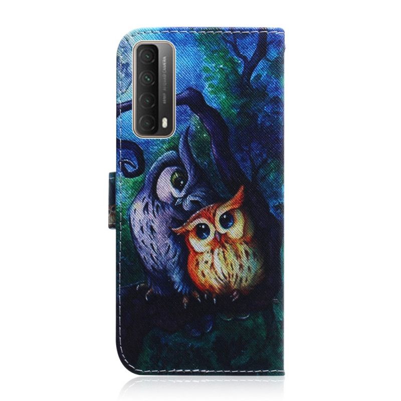 Flip Cover Læder for Huawei P Smart 2021 Ugelmaleri