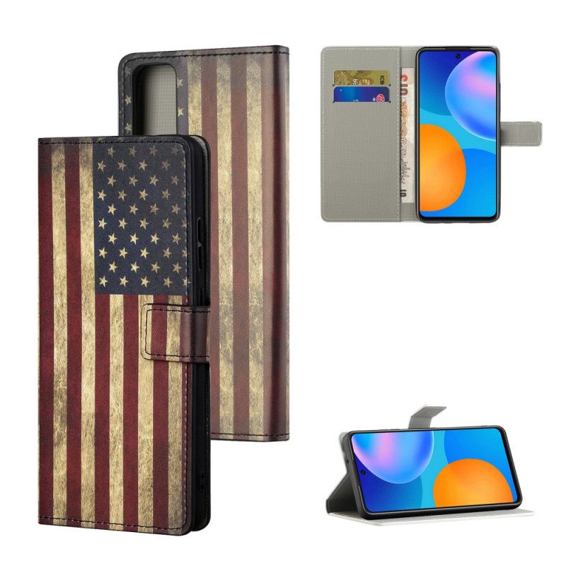 Flip Cover Læder for Huawei P Smart 2021 Usa Flag