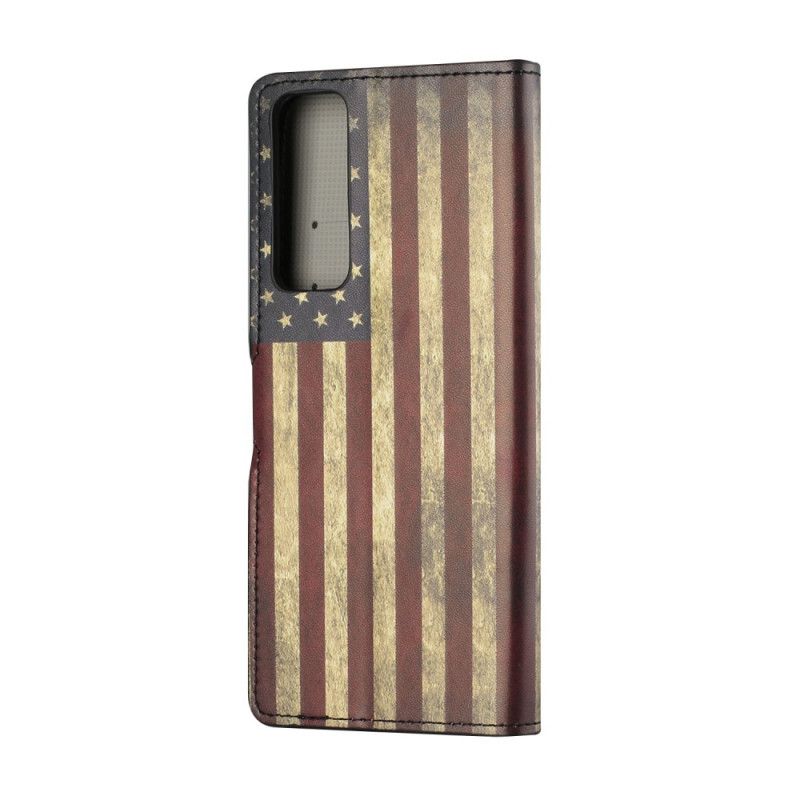 Flip Cover Læder for Huawei P Smart 2021 Usa Flag